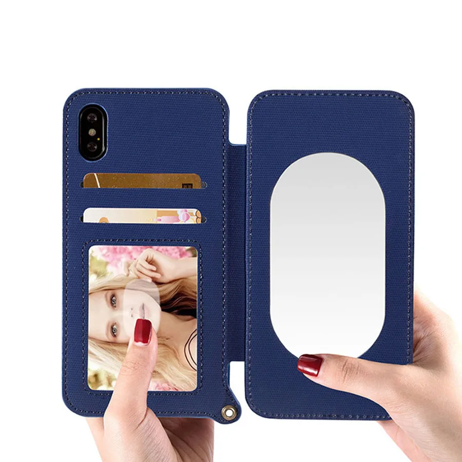 Mirror Phone Case for iPhone X Women Girls Make Up Mirror Case for iPhone X 6 S 7 8 Plus Shockproof Protective Case Stand Cover (12)