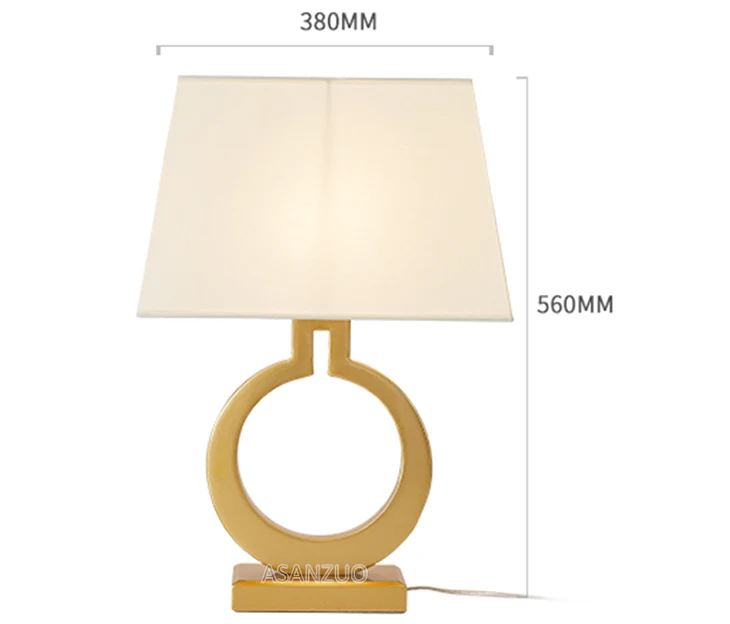 American modern luxury villa gold table decorating table lamp Nordic retro bedroom bedside LED reading lights