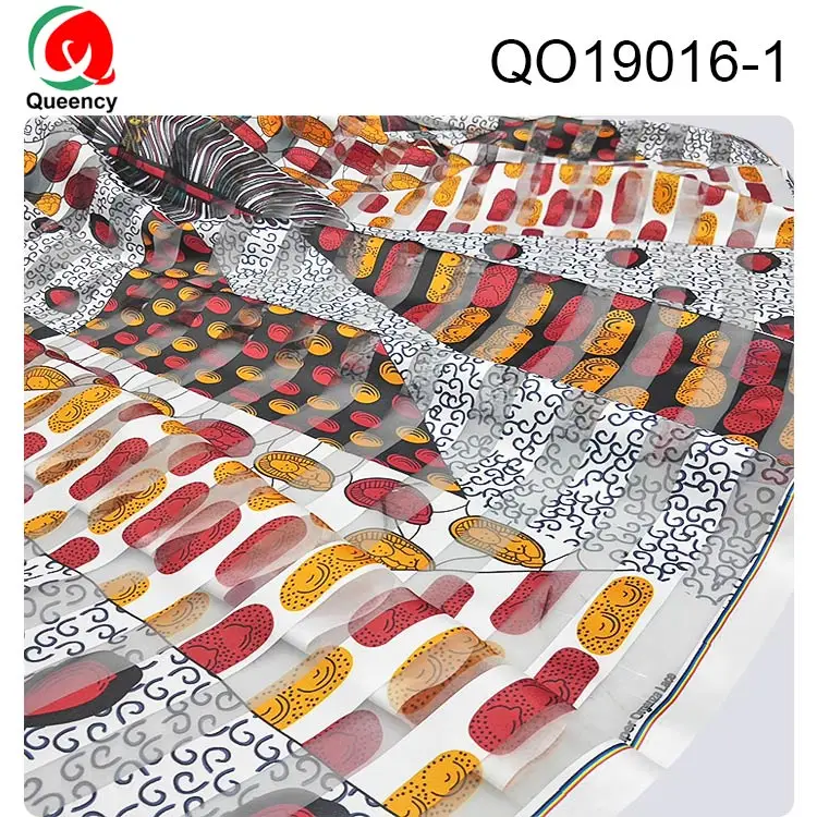 DHL-Queency итальянская африканская лента органза воск Анкара ткань хороший дизайн для платьев QO19013