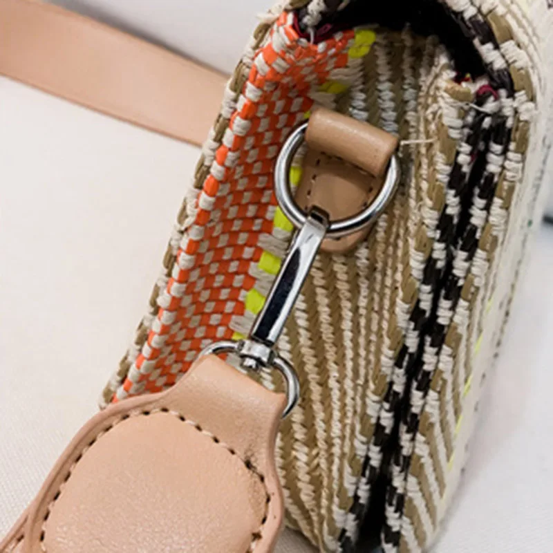 Summer New Women Handbag Fashion Female Rattan Straw Bags Lady Knit Pineapple Crossbody INS Popular Travel Messenger Bag SS3121 (13)