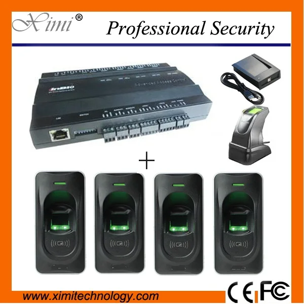 

TCP/IP door access control system access control board with 4pcs rf1200 fingerprint reader and 1 fingerprint sensor to add user