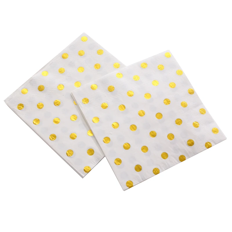 

1pack Gold Foil Dot Party Paper Napkins Event & Party Tissue Napkins Birthday Party Decoration Kids Baby Shower Party Supplies