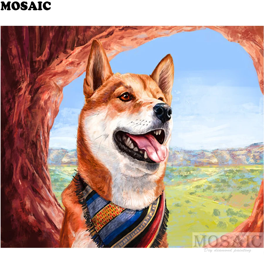 

5D Diy diamond painting Needlework diamond mosaic Dog portrait Dog lover gift pictures rhinestones kits Home Decor