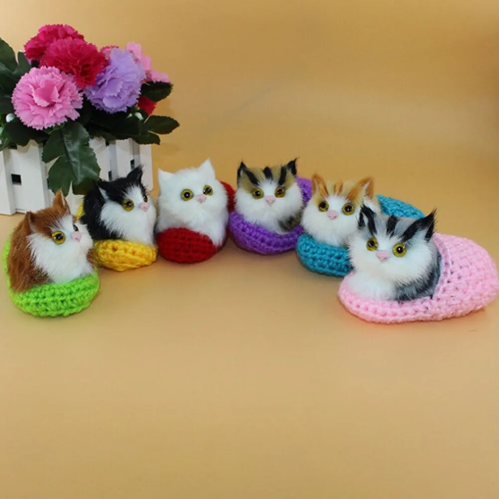1 Pcs Simulation Cat Plush Toy Toys Slippers Furnishing Articles Call Animal Super Cute font b