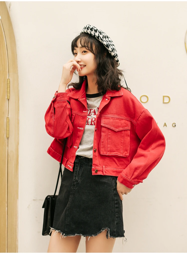 Светильник Obrix, хлопковая короткая милая корейская модная уличная куртка с яркими карманами, Женская Весенняя Повседневная стильная куртка для повседневной носки
