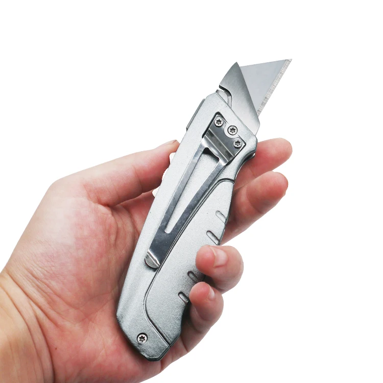 Qstexpress складной нож из нержавеющей стали нож Скорость выпустила шпагат Box Cutter Съемные лезвия ручка