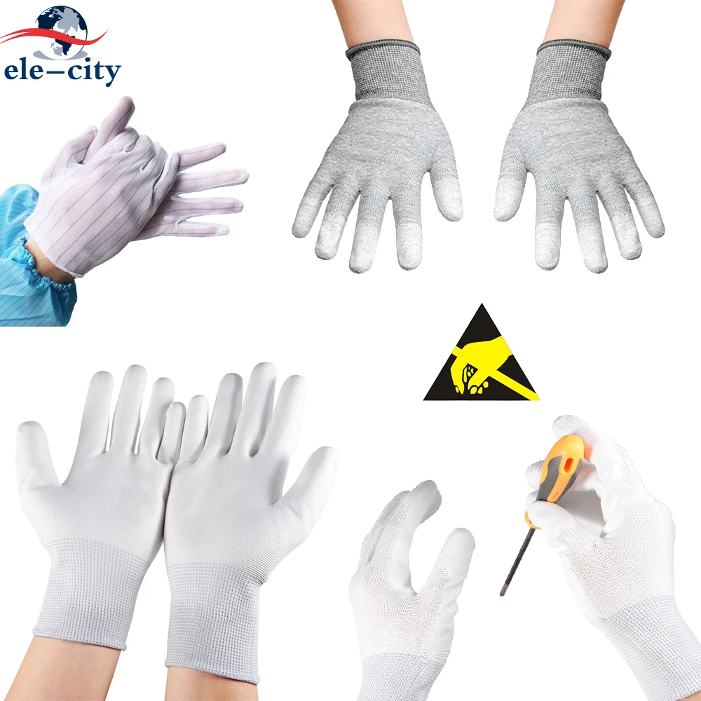 

2/5 pairs Electronic Anti-static Thin Thick Glove Size M L Protective gloves for Housework Workers factory operation Work Glove