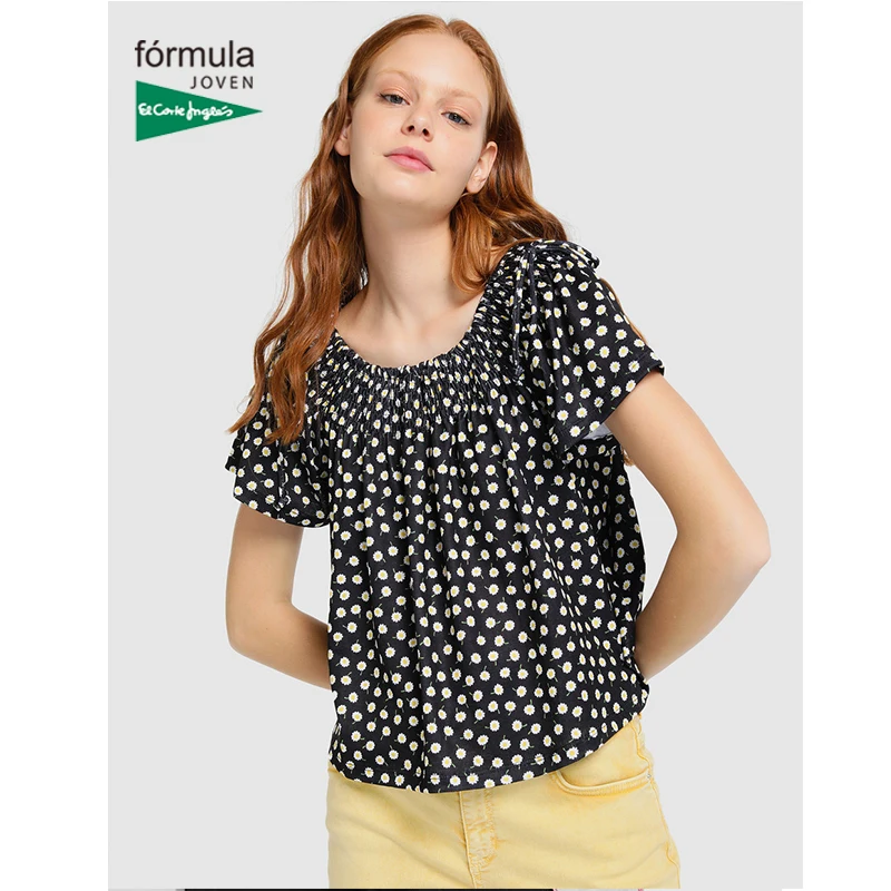 Fórmula Joven Camiseta de Mujer Hombros Descubiertos Gomas en Escote Casual Streetwear Dress Verano 2019 El Corte - AliExpress