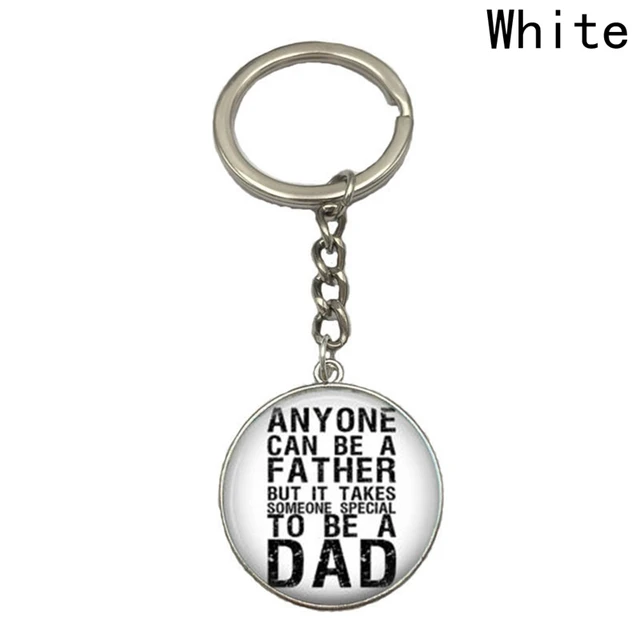 Happy Father's Day Keychain Creative Keychains Handmade Silver Color