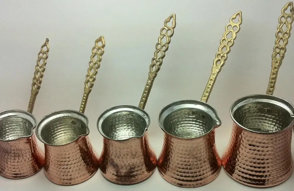

Traditional Turkish Coffee Pot, Cezve, Ibrik,Hand Hammered Copper Maker, Jezve TRACKING RED handmade