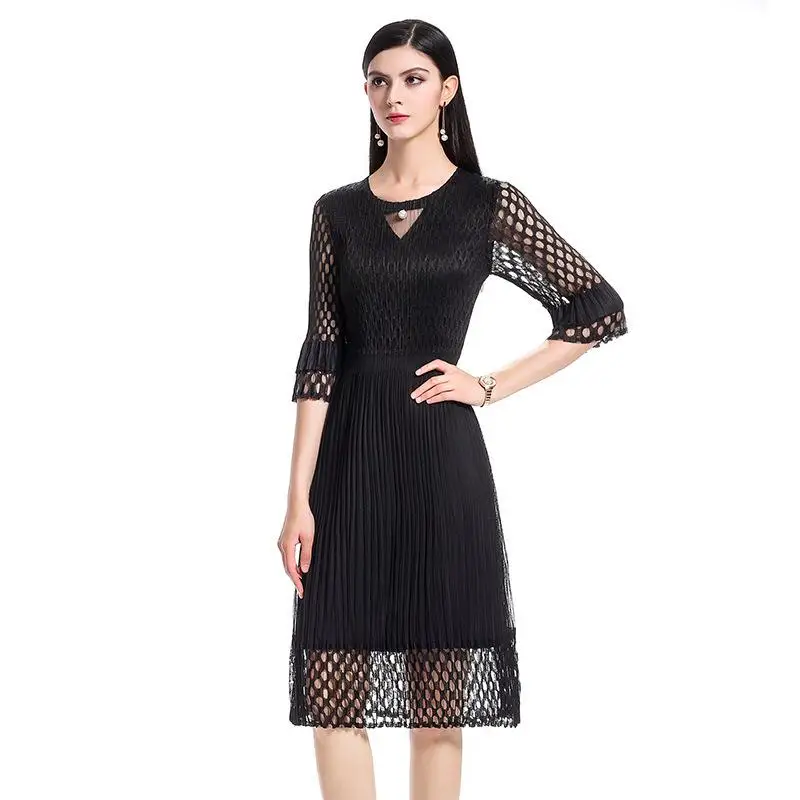 

2018 original design Issey Miyake pleated dress women fashion summer dresses one-piece High Qualiy plus size women clothes