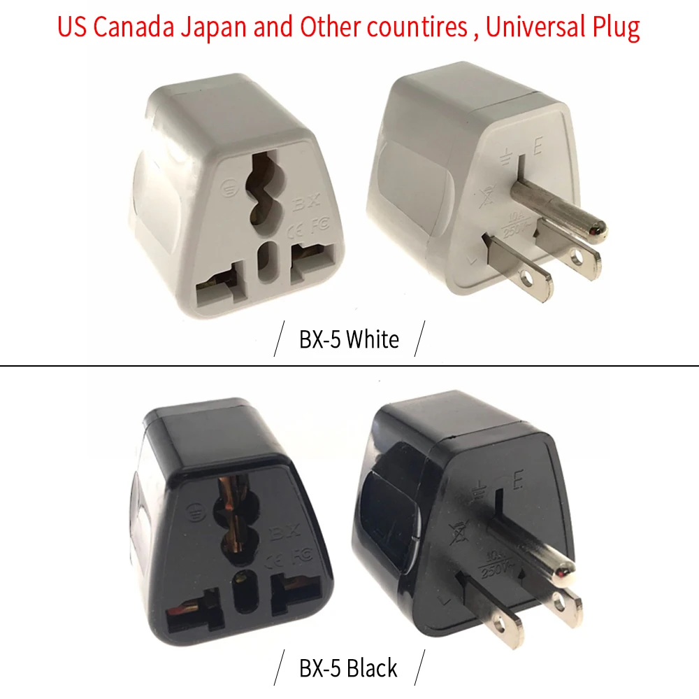 

US 5-15P Cananda Japan Thailand Male Plug 3 Pin Universal Plug US 1-15P Australia Germany Female AC Power Travel Adapter