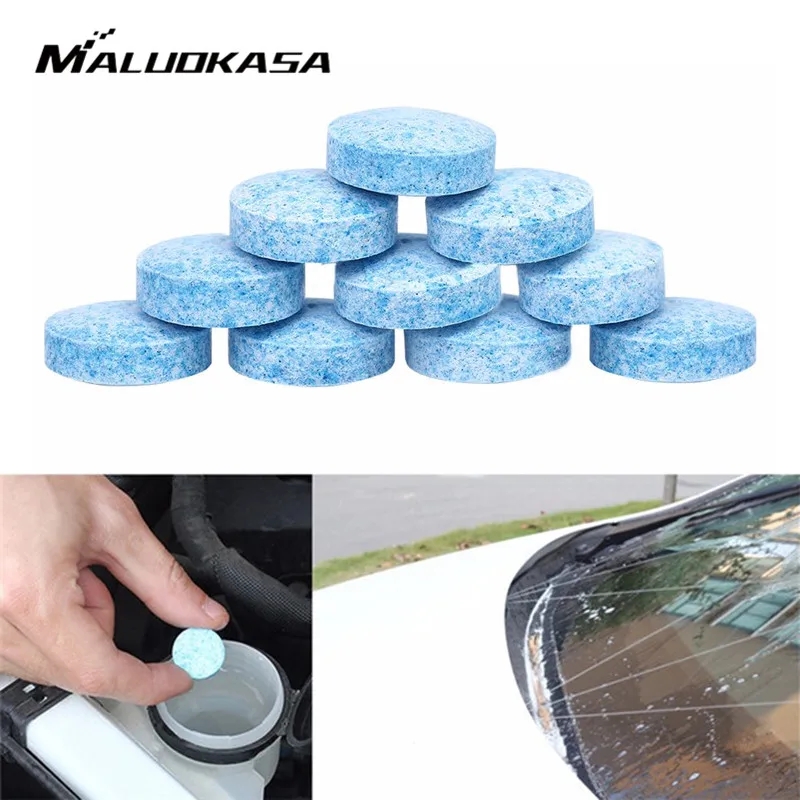 

10Pcs Car Solid Cleaner Concentrated Effervescent Tablets 1Pc=4L Glass Water Window Windshield Solid Washer Household Detergent