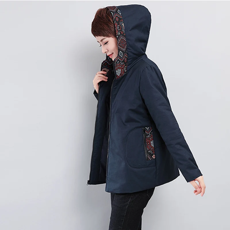 D'âge 5 Taille Zipper Lâche 2 Section 1 À Nouveau 97 2018 Parka Femmes Capuche 3 5xl Spliced Plus Moyen Hiver Veste Courte Coton M La pWTPn7zq