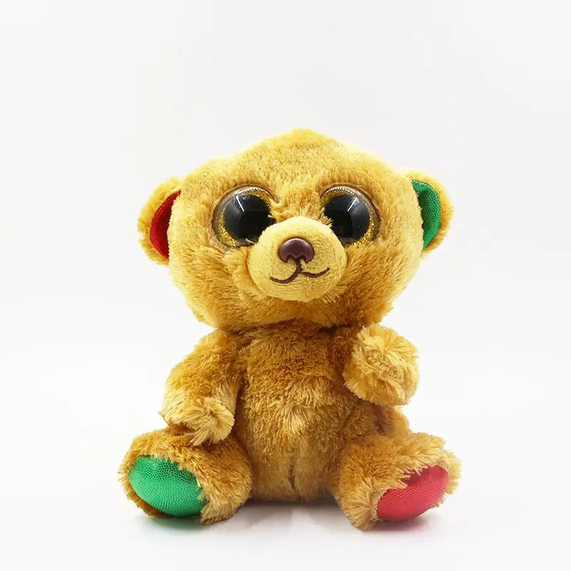 

6" TY Beanie Boo's Bella the Brown Christmas Bear 15cm Big Eye Plush Stuffed Animal Collectible Toy Christmas Gift For Kids