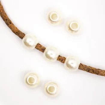 

5 Pcs of White Ceramic Beads for 5mm round cord, jewelry supplies, jewelry finding D-5-5-143-B