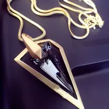 Новые европейские Новые Треугольные Кристаллы из австрийских колье одежда ожерелья ювелирные изделия для женщин Рождественская вечеринка