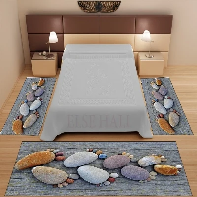 Еще 3 шт серое дерево коричневые камни для ног природа 3d узор печать Нескользящая микрофибра моющийся Декор Спальня Площадь Ковер Набор ковриков