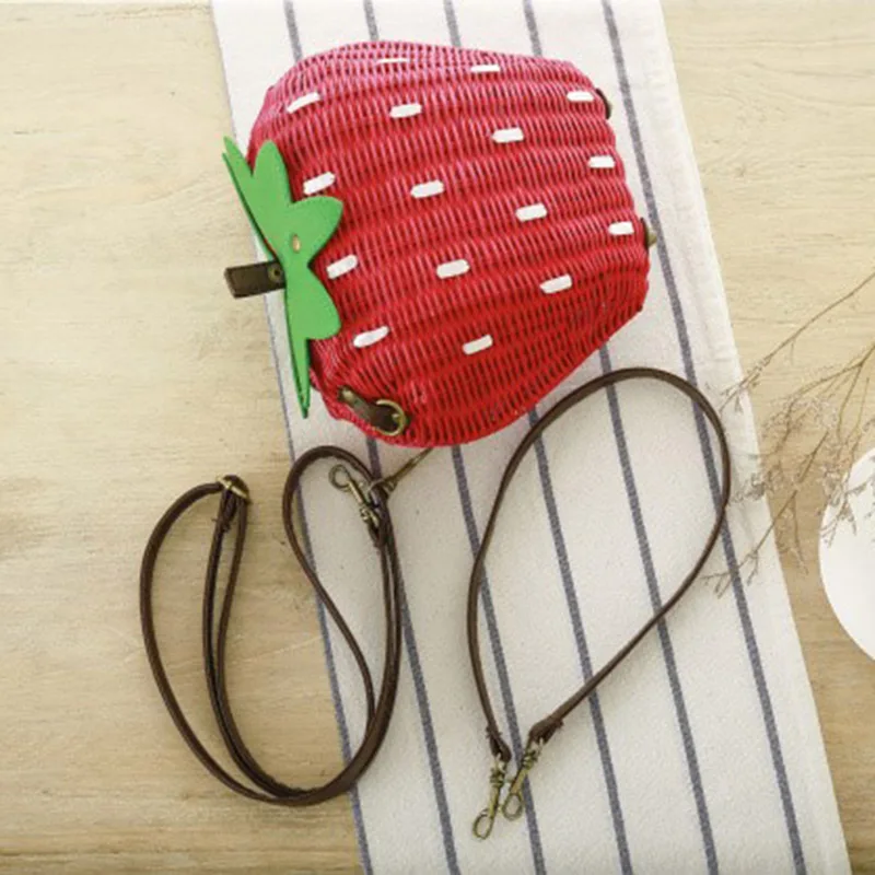 Women Straw Bags Female Summer Beach Shoulder Bag Lady Strawberry Vintage Rattan Weave Handbag Handmade Portable Bolsa SS3126 (7)