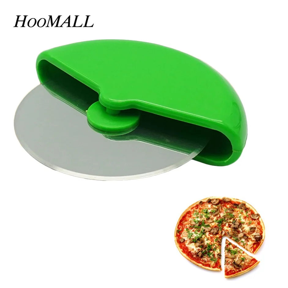 

1PC Stainless Steel Pizza Cutter Wheel with Protective Blade Guard Plastic Handle Cake Bread Round Knife Tool Radom Color