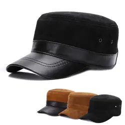 Новый Пояса из натуральной кожи Шляпы военного образца для женщин для Для мужчин Для женщин дышащий snapback Кепки Зимний Козырек Защита от