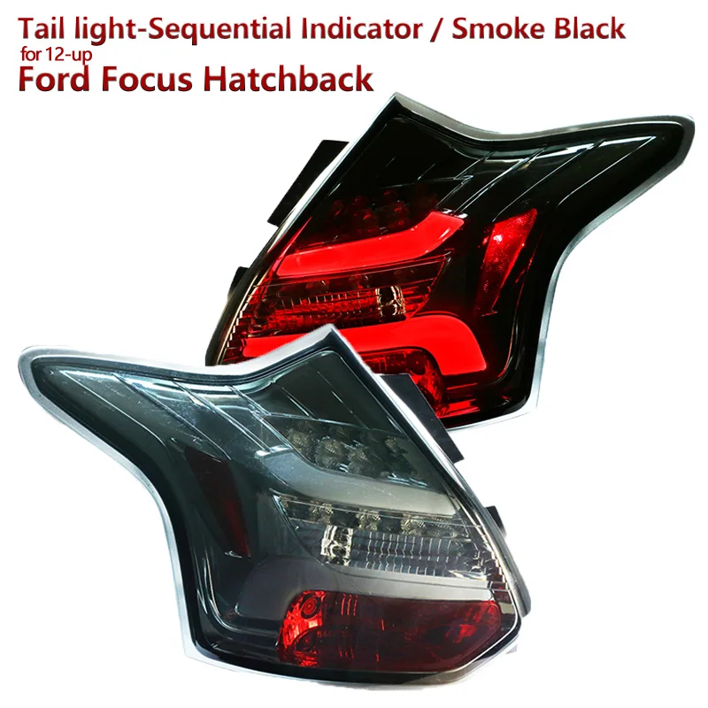 for Ford Hatchback Focus Smoke Black housing LED Tail lights Assembly