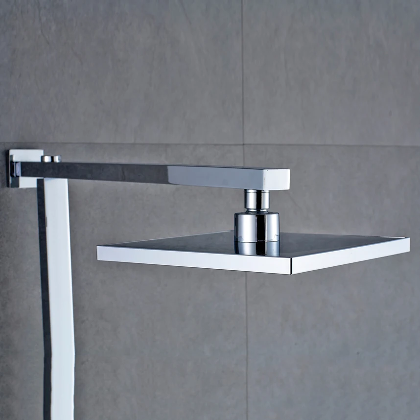 Buy 8 Inch Square ABS Rainfall Shower Head Plastic Chrome Rain Shower