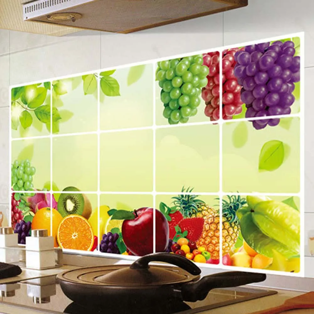 Buy New kitchen fruit grapes removable wall stickers