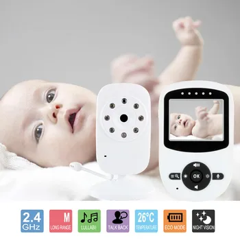 

Baby Camera bebek telsizi radio nanny 2.4'' LCD IR Night Vision Video Intercoms 4 Lullabies Temperature Monitor 2X Zoom