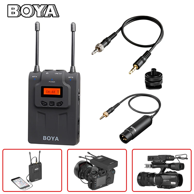 BOYA BY-WM8R Dual Channel UHF Wireless Microphone Receiver for Handheld Video Mic Transmitter BY-WHM8 BY-WXLR8 ENG EFP Karaoke BOYA BY-WM8R Dual Channel UHF Wireless Microphone Receiver for Handheld Video Mic Transmitter BY-WHM8 BY-WXLR8 ENG EFP Karaoke