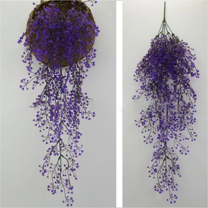 Искусственные Искусственные цветы из ротанга для украшения стен гостиной, вечерние украшения для дома - Цвет: Purple