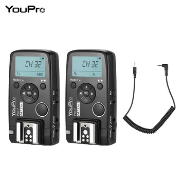 

YouPro Pro-7 Wireless Shutter Timer Remote and Flash Trigger 2in1 w/ E3 2.5mm PC Sync&Shutter Cable for Canon 80D 77D ect Camera