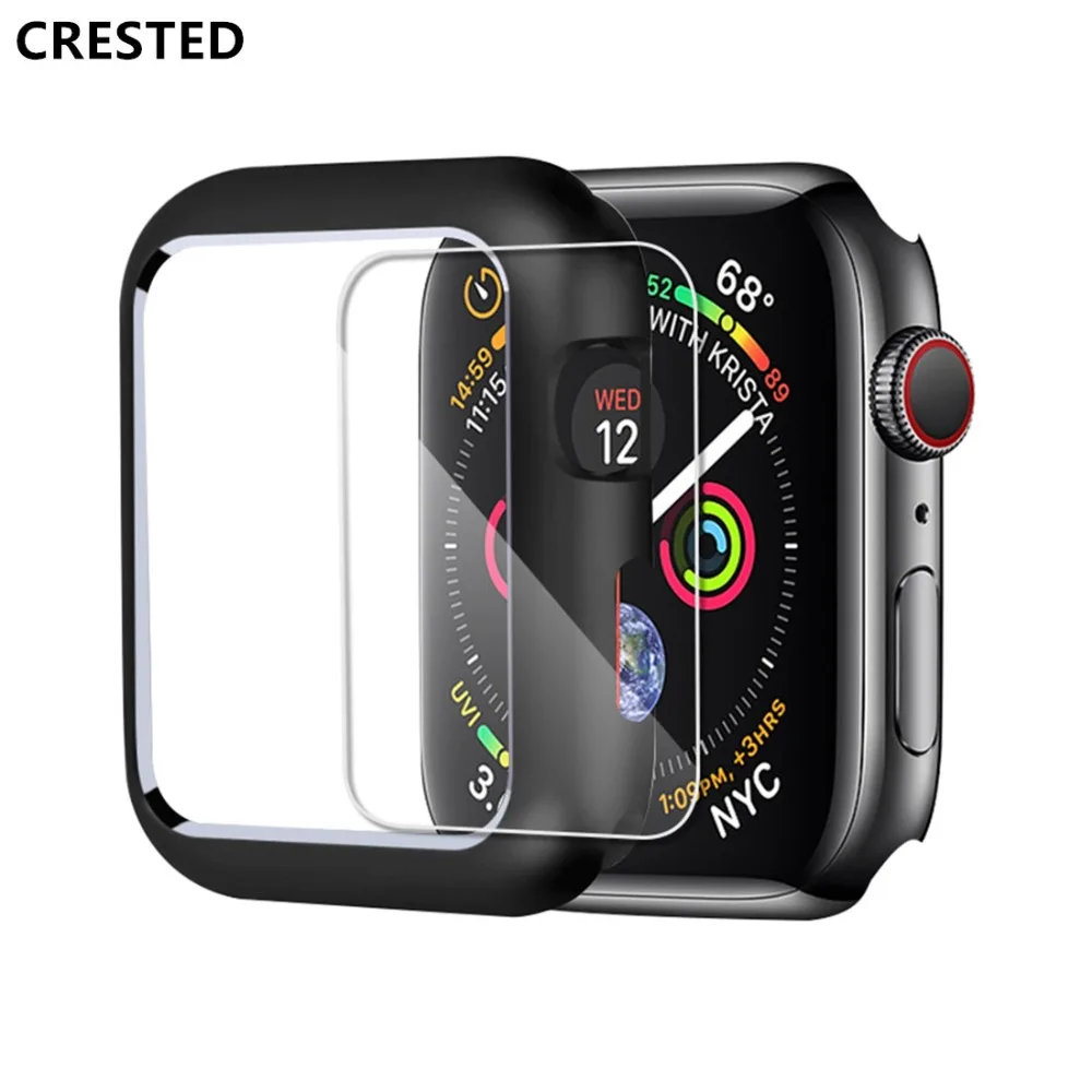 CRESTED Magnetic cover For Apple Watch case apple watch 4 3 44mm/42mm iwatch band 40mm/38mm screen protector protective glass