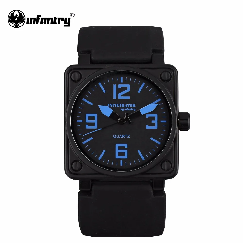 

INFANTRY Military Watch Men Square Minimalist Wristwatch Mens Watches Top Brand Luxury Army Sport Silicone Relogio Masculino