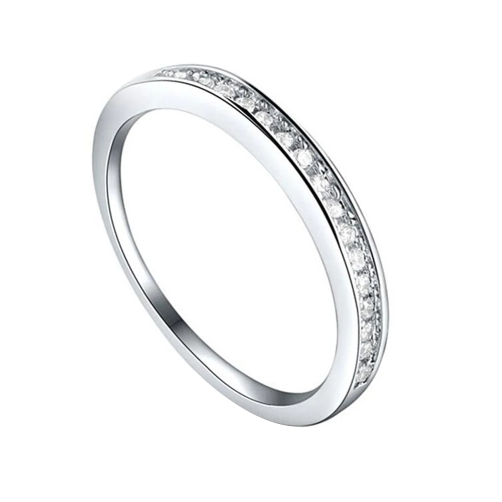 Fashion Women's Jewelry White Zircon Inlay Wedding Band Engagement Ring Gift | Украшения и аксессуары
