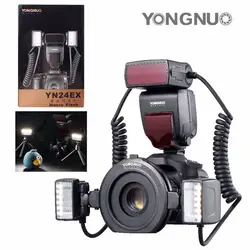 YONGNUO YN24EX Macro Ring вспышки вспышка с 2 головками и 4 кольцевыми адаптерами для Canon 5diii 7DII 5D 6D 70D с салфетка из микрофибры