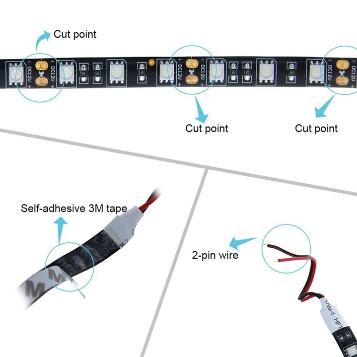 Светодиодные ленты 5050 DC12V 60 Светодиодный sm 0.5M1M2M3M4M5MFlexible светодиодный светильник RGB/RGBW 5050 Светодиодные ленты