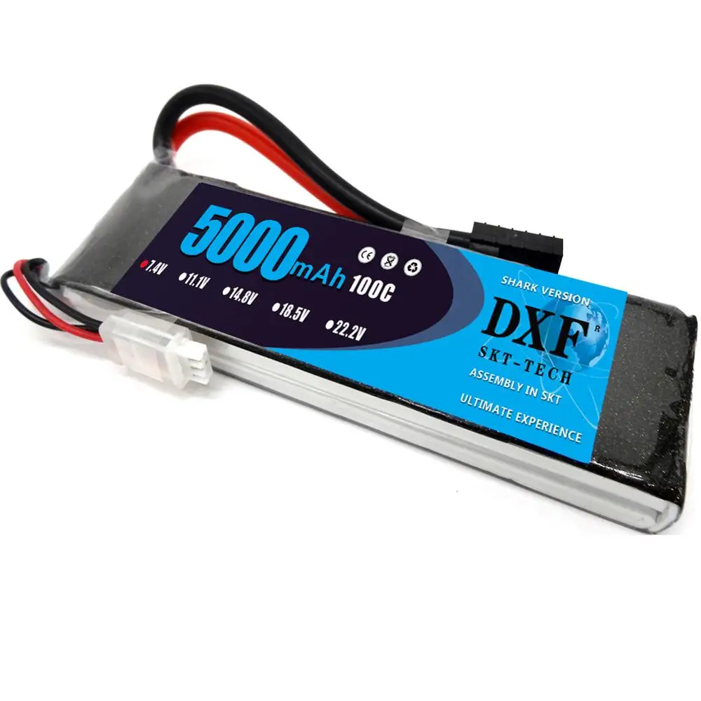 

DXF RC Lipo Battery 2S 7.4V 5000mAh 100C Max 200C 2S Bateria for AKKU Car Boat Airplane Quadcopter Slash 4x4 Remo Hobby Jet