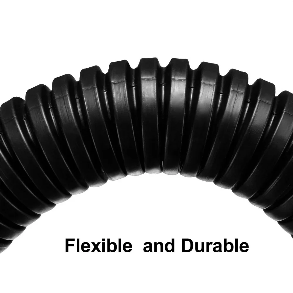 Uxcell гибкий изолированный 28,5 мм наружный диаметр 2 м Длина полипропиленовый гофрированный гармошка трубопровод для электрической проводки черный