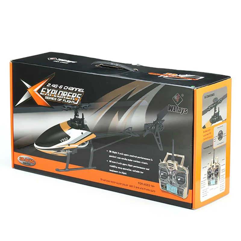 WLtoys V950 2 4G 6CH 3D6G бесщеточный двигатель беспилотный оригинальный Радиоуправляемый