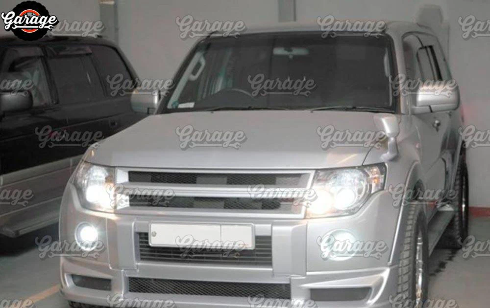 Решетка радиатора с сеткой для Mitsubishi Pajero 4 2006- ABS пластиковые аксессуары защитный комплект кузова Тюнинг Автомобиля