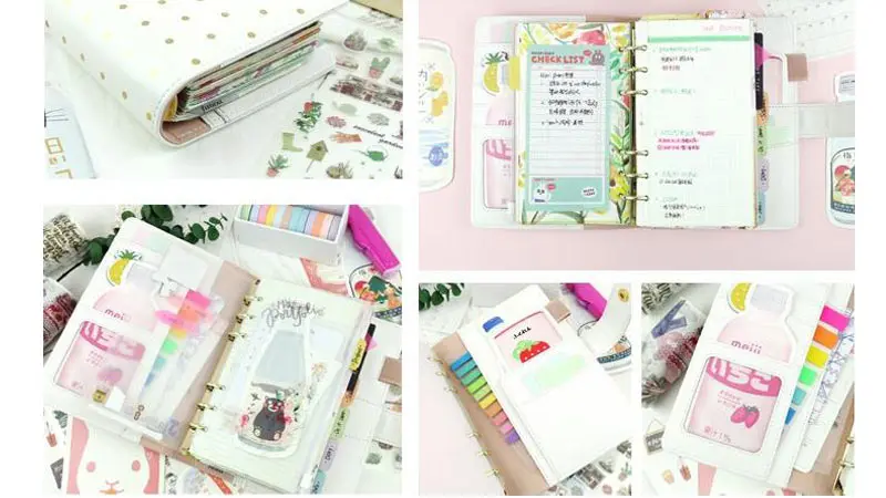 Onda de Ouro Yiwi Bonito Polka Ponto Espiral Branco Notebook a5 a6 Tamanho Diário Planejador Núcleo Interior Faça Você Mesmo Caderno 2019 6 2019 yiwi bonito polka ponto onda de