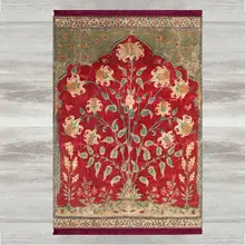 Оттоманские Цветочные Цветы 3d принт турецкий исламский мусульманский молитвенные коврики с кисточками Противоскользящий современный молитвенный коврик Рамадан Eid подарки