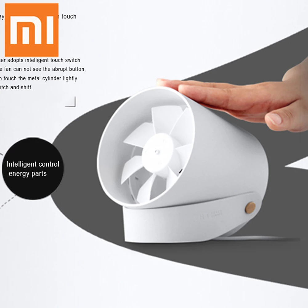 

Xiaomi RG VH Mini Fan Mijia Potable Mini USB Fans Ventiladors Ultra Quiet Smart Touch Air Cooler Summer Double Leaf Desktop Fan