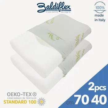 

PAIR MEMORY FOAM PILLOWS ORTOCERVICALI CHEEK LINING ALOE VERA 100% MADE IN ITALY
