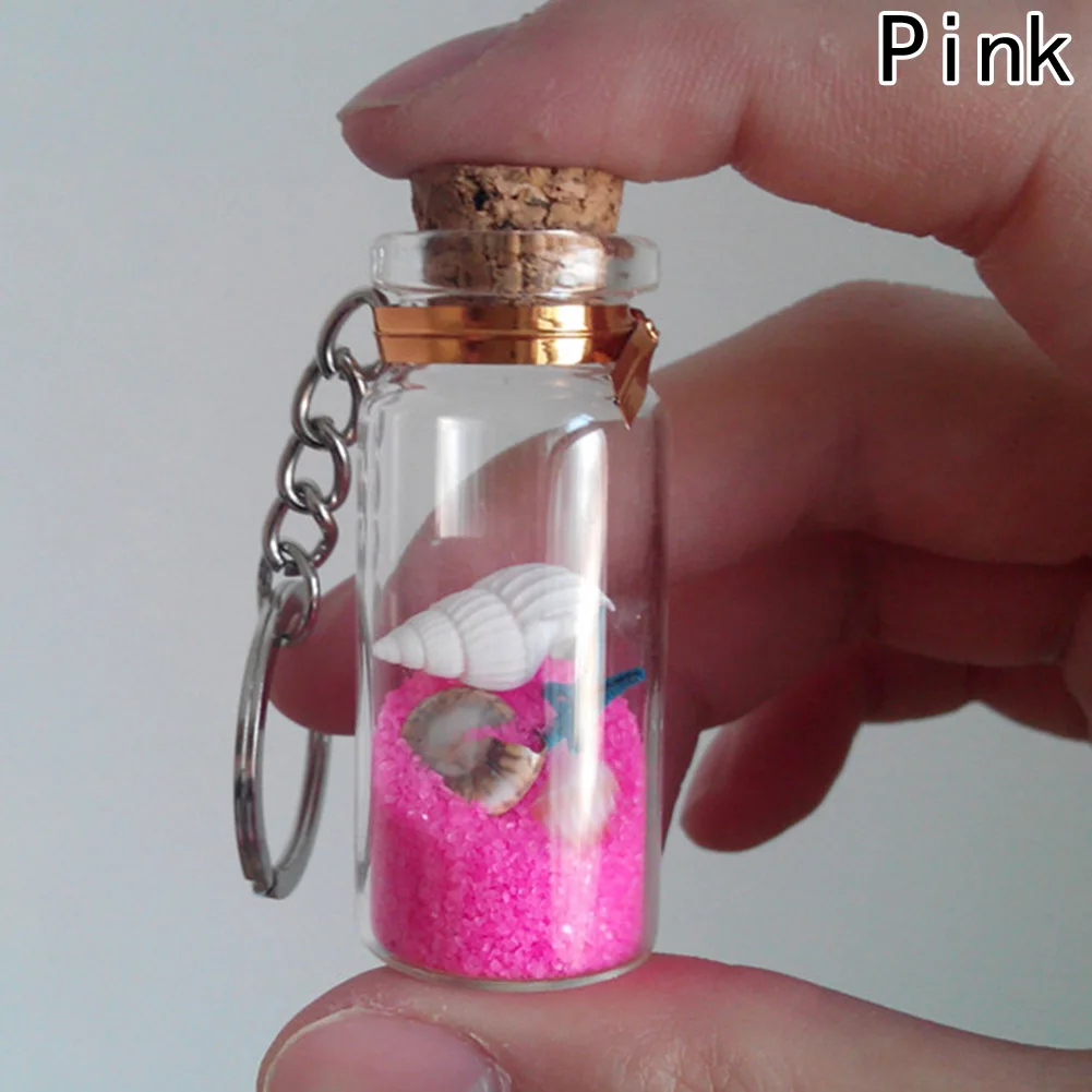 New Lovely Glass Bottles Keychain Keyring For Women Bag Pendant Key