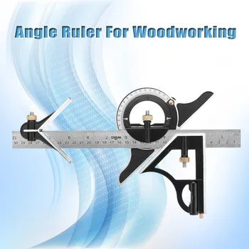 

High Quality 12 inch Adjustable Combination Tri-Square Ruler Stainless Steel Machinist Measuring Angle Ruler For Measurment Tool