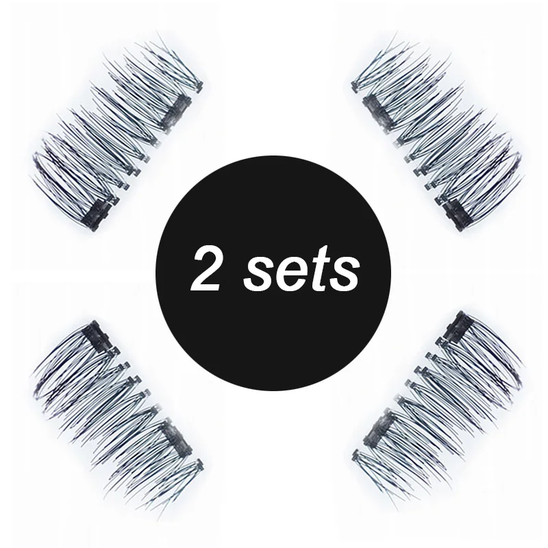 2 Set/ 8Pcs 3D Magnetic Eyelashes Double Magnet False