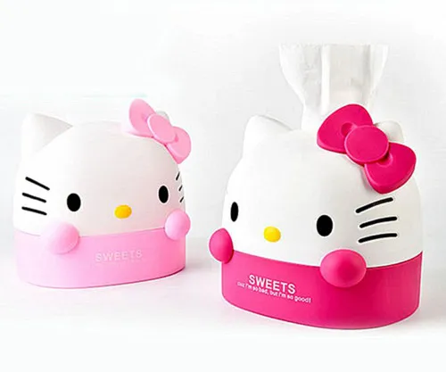 Стол милый Hello kitty рулон бумажные коробки для хранения для дома салфетки для настольного компьютера контейнер KX-R1217