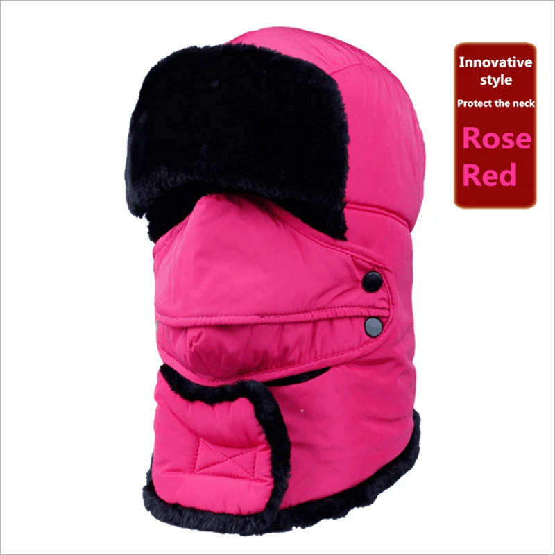 bomber crew beanie hat with full face covering 2019 new popular Bomber Hats men's winter hat with ear flaps outdoor cold warm skiing men winter hat warm hat earmuffs and mask thermal aviator bomber winter hat